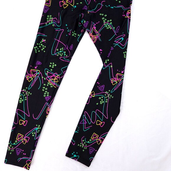 Gilda Marx Spandex VINTAGE 1980s Neon Printed Tights Sz Small - Picture 5 of 9